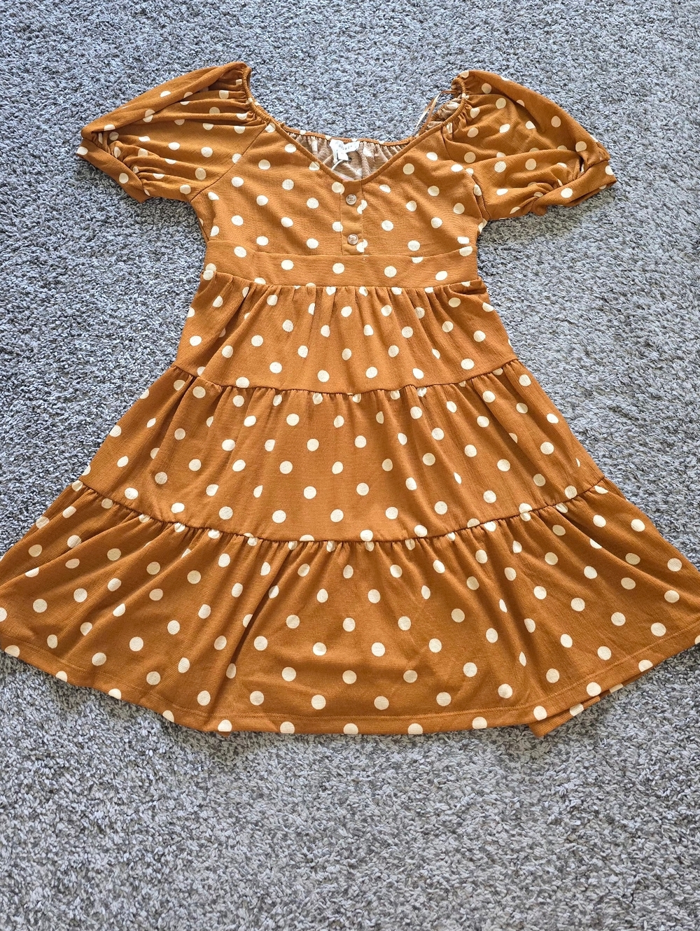Blu Pepper Babydoll Dress Yellow Medium